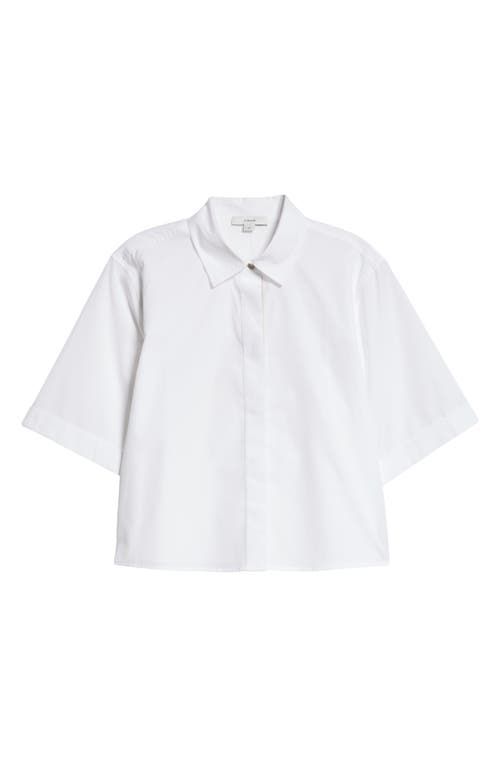 Vince Short Sleeve Collared Button Down Shirt In Optic White
