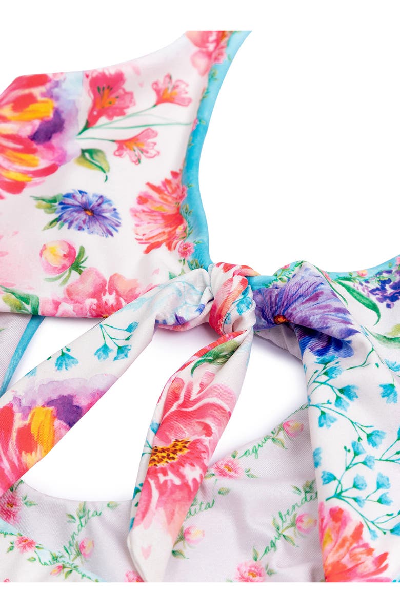 Agua Bendita Kids' Iliana Chroma Cutout One-Piece Swimsuit, Alternate, color, White