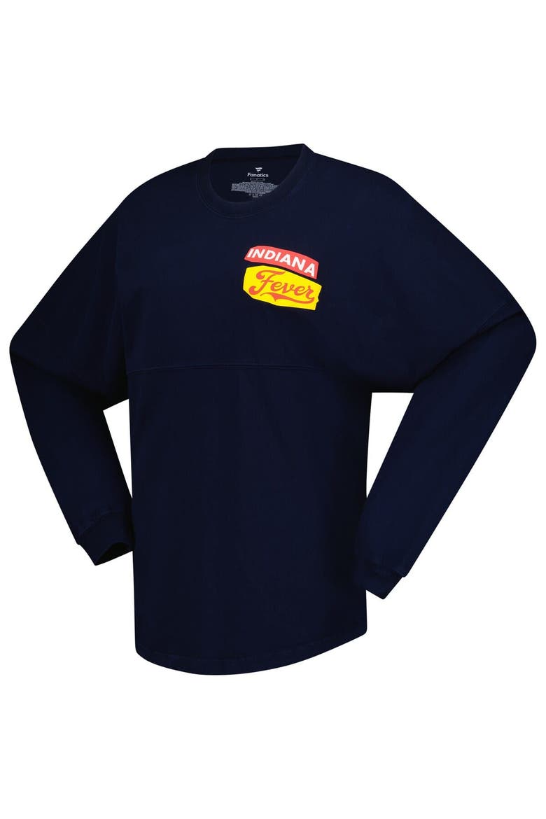 Women's Spirit Jersey Navy Indiana Fever Patches Oversized Long Sleeve T-Shirt, Alternate, color, Navy
