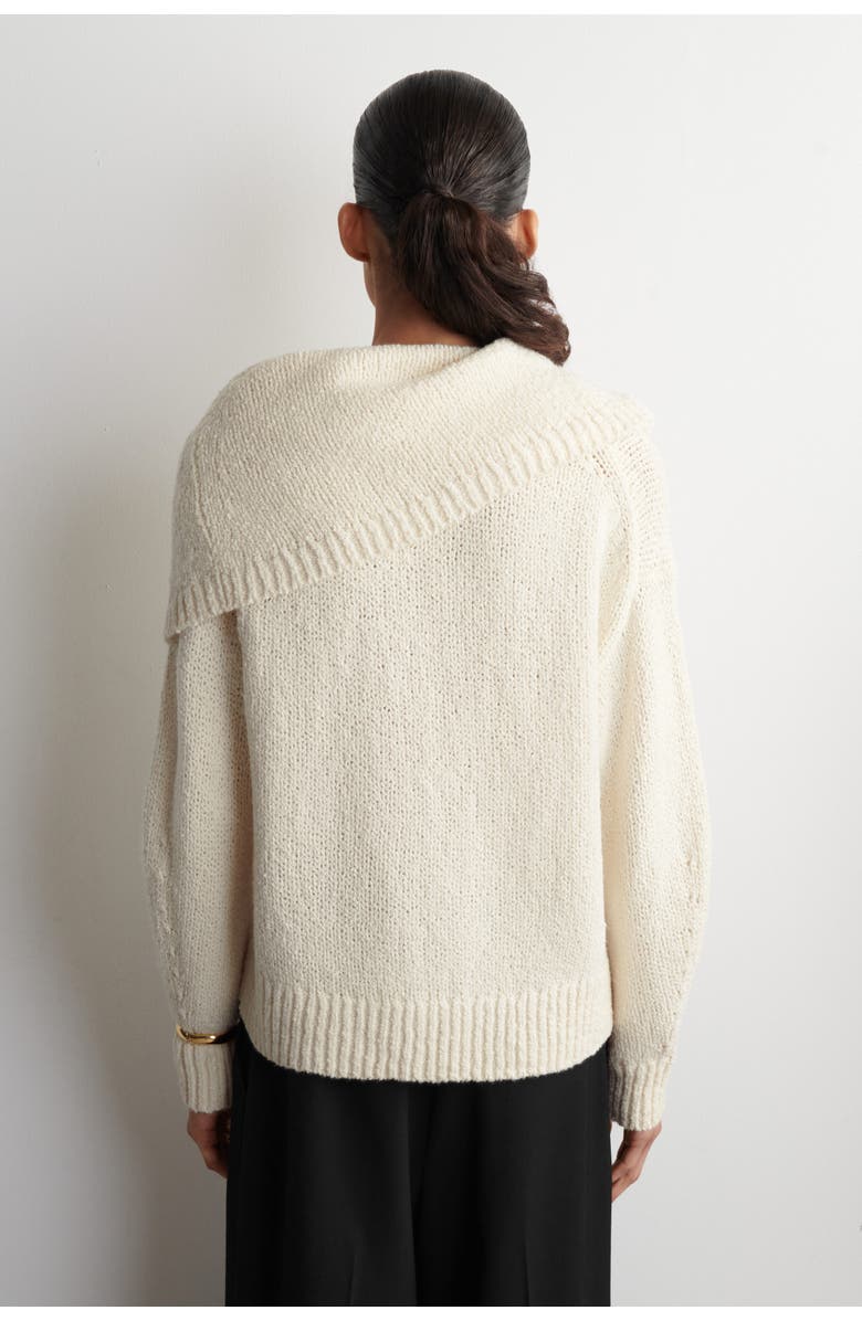 COS Layered Shawl Merino-Cashmere Sweater, Alternate, color, White