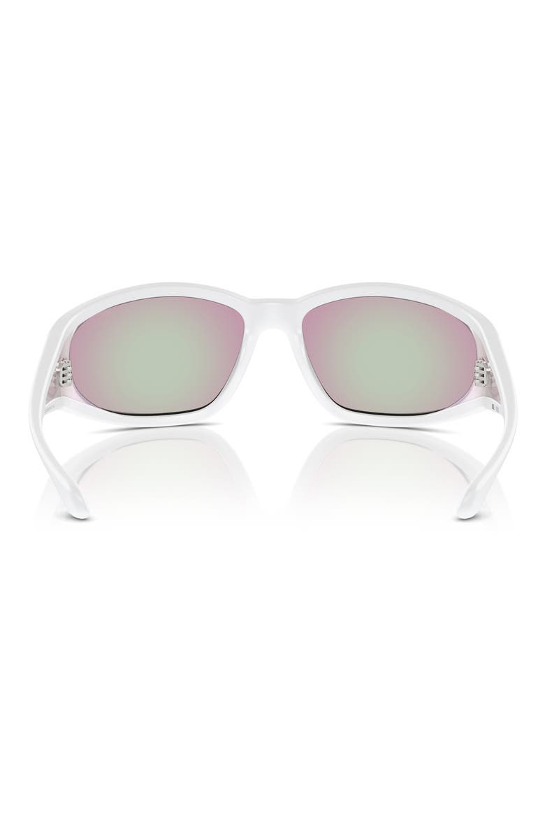 65mm Oversize Pillow Sunglasses, Alternate, color, MATTE WHITE/ BUBBLE