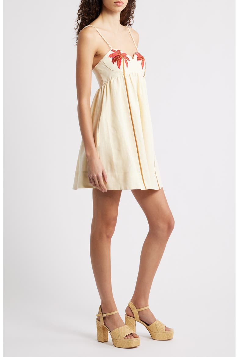 Coconut Tree Babydoll Minidress, Alternate, color, SAND