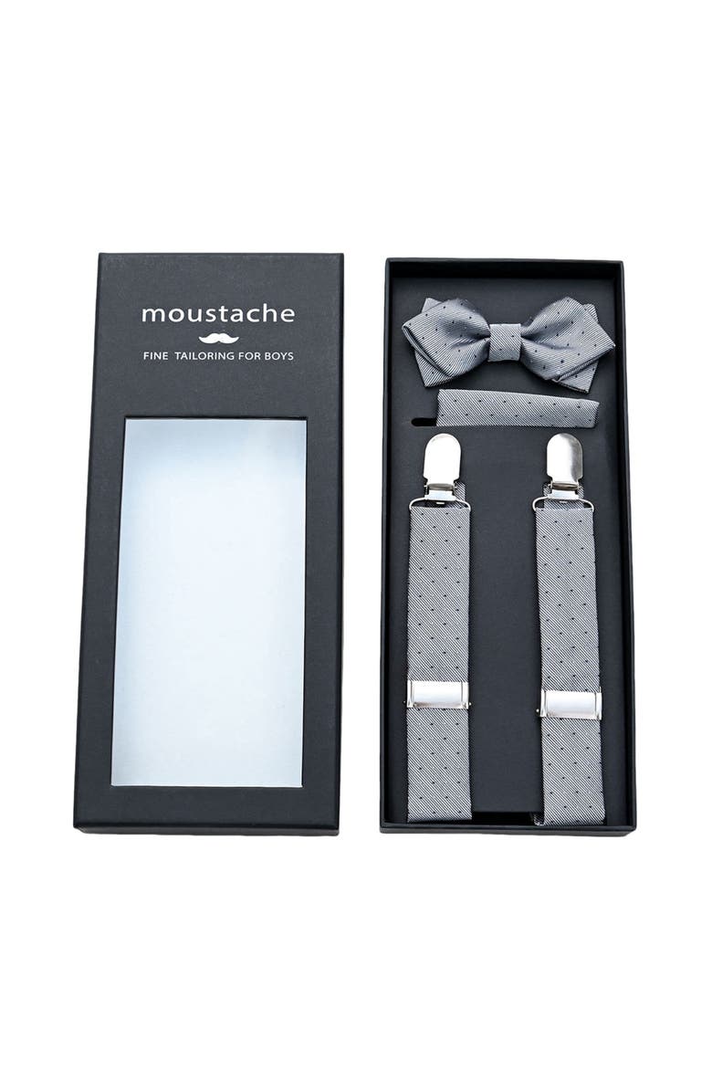 MOUSTACHE Dotted Suspender Set, Main, color, Silver