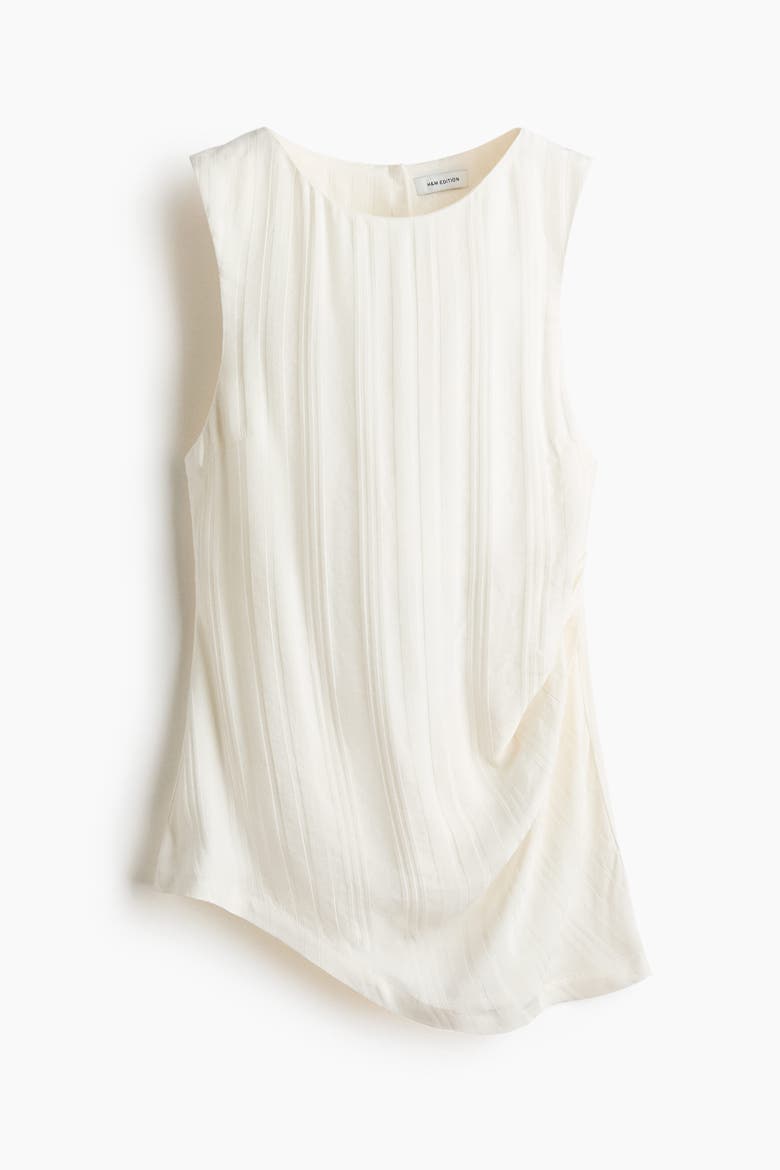 Open-back Linen-blend Top, Alternate, color, Cream