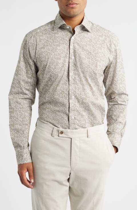 Lincoln Floral Stretch Cotton Button-Up Shirt