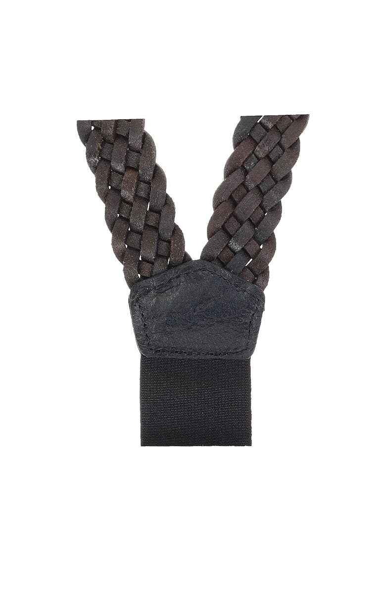 The British Belt Company Men's Leather Turner Braided Button-end Suspenders, Alternate, color, Black