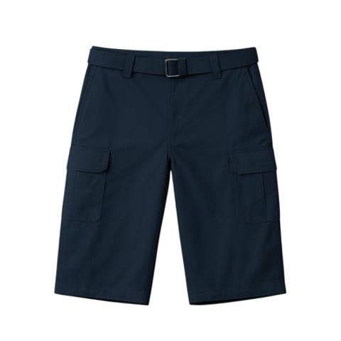 Mens Cargo Shorts with Adjustable Belted Waist