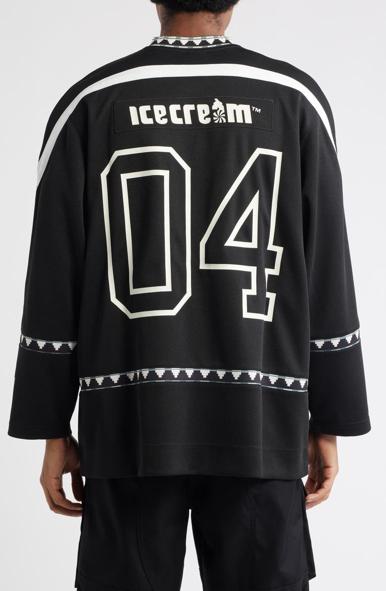ICECREAM Party On Long Sleeve Mesh Jersey, Alternate, color, Black