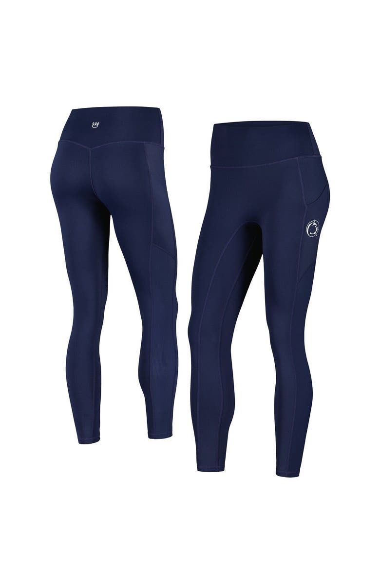 KADYLUXE Women's KadyLuxe  Navy Penn State Nittany Lions 7/8 Mixed Media Pocket iLeggings, Main, color, Navy