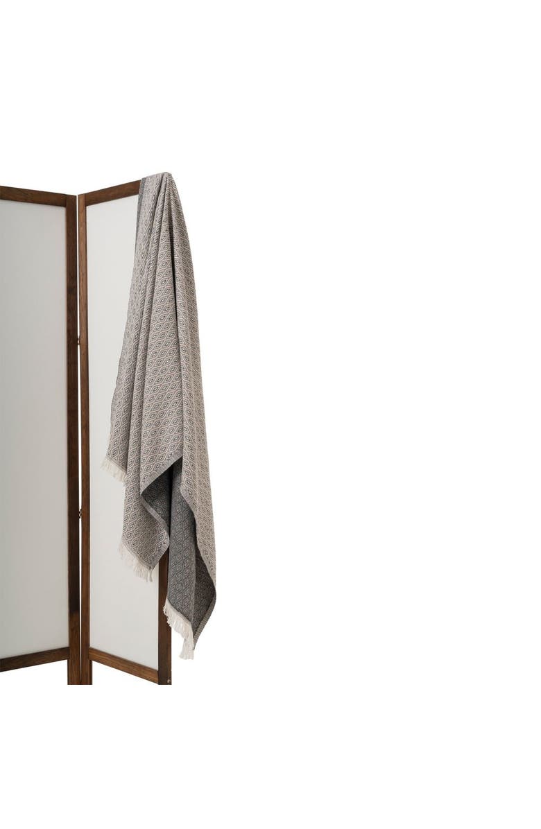 Oliviera Home Diamond Loom Turkish Cotton Towel & Throw, Alternate, color, Taupe Brown
