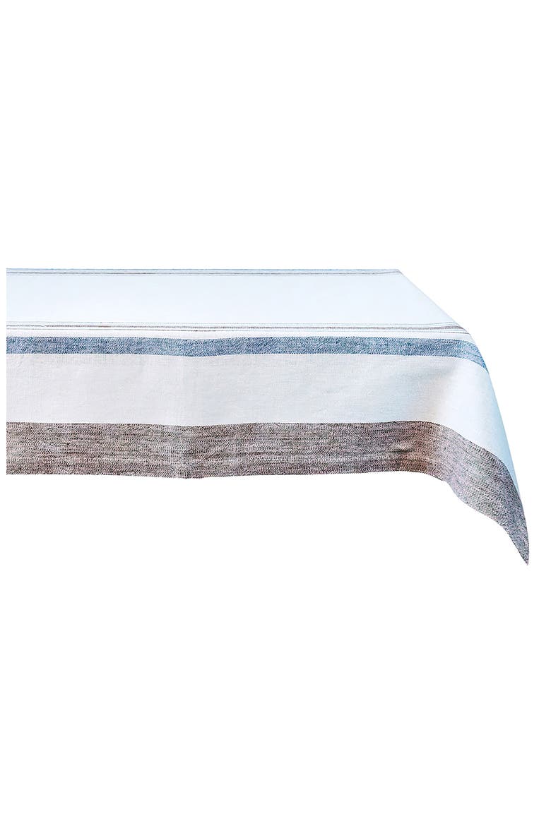 Danish Stripe Square Tablecloth, Main, color, TAUPE