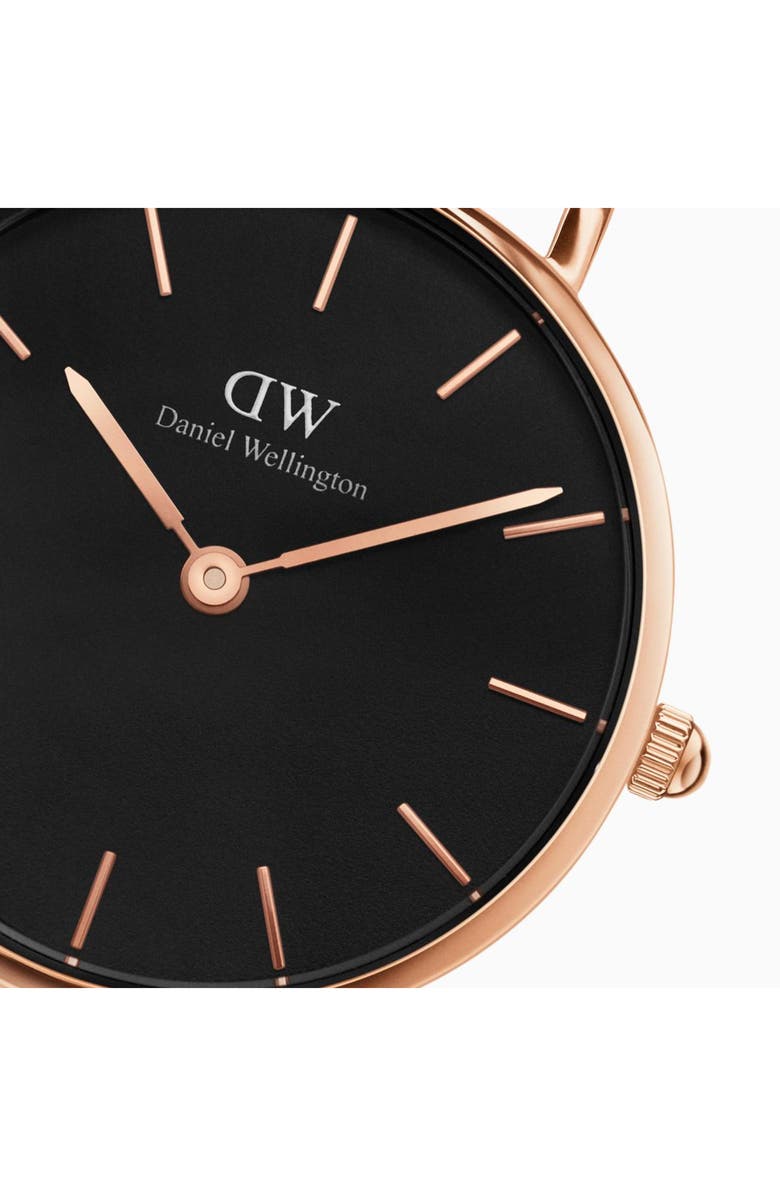Daniel Wellington Classic Petite Mesh Strap Watch, 28mm, Alternate, color, Black/White/Rose Gold