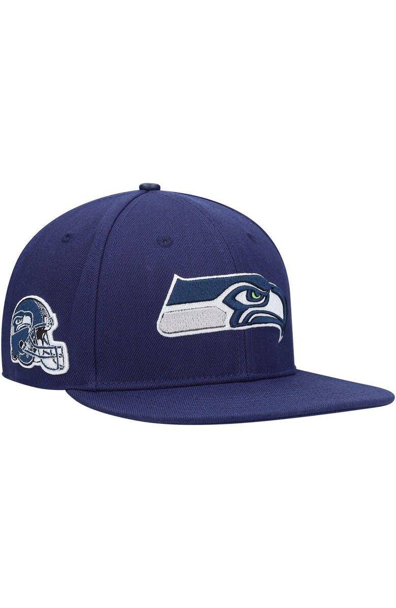 PRO STANDARD Men's Pro Standard College Navy Seattle Seahawks Logo II Snapback Hat, Main, color, 