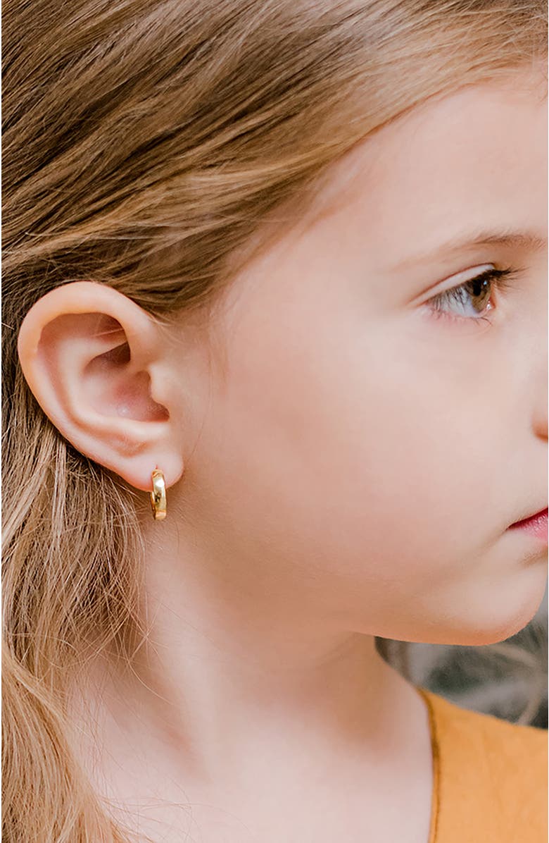 In Season Jewelry Rounded Classic Gold Plated Huggie Hoops, Alternate, color, Gold