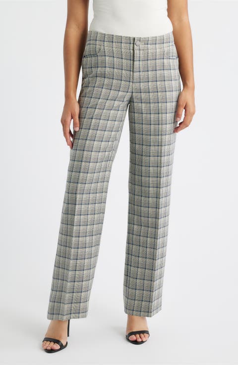 High Waist Check Pants