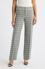 Anne Klein High Waist Check Pants