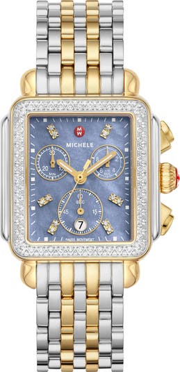 MICHELE Deco Diamond Bracelet Watch, 35mm Nordstrom