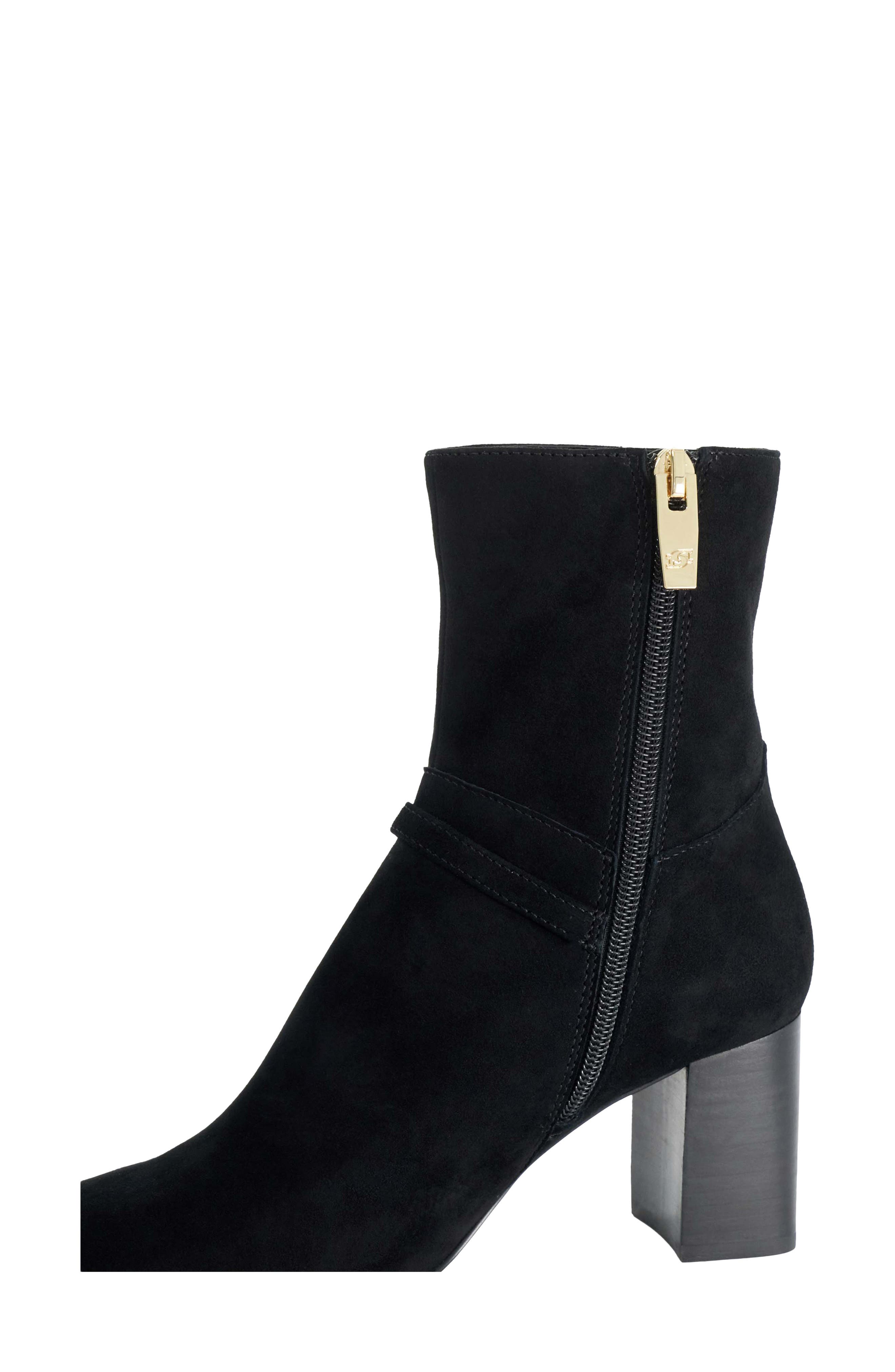 Ollen Leather Bootie, Alternate, color, BLACK
