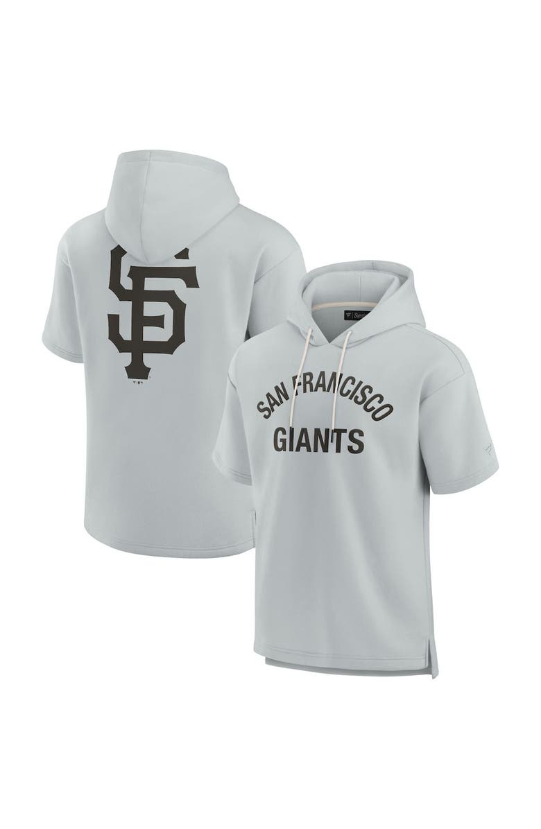 Fanatics Signature Unisex Fanatics Signature Gray San Francisco Giants Elements Super Soft Fleece Short Sleeve Pullover Hoodie, Alternate, color, Gray