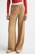 Veronica Beard Eugene Boxer Waist Side Stripe Gabardine Pants