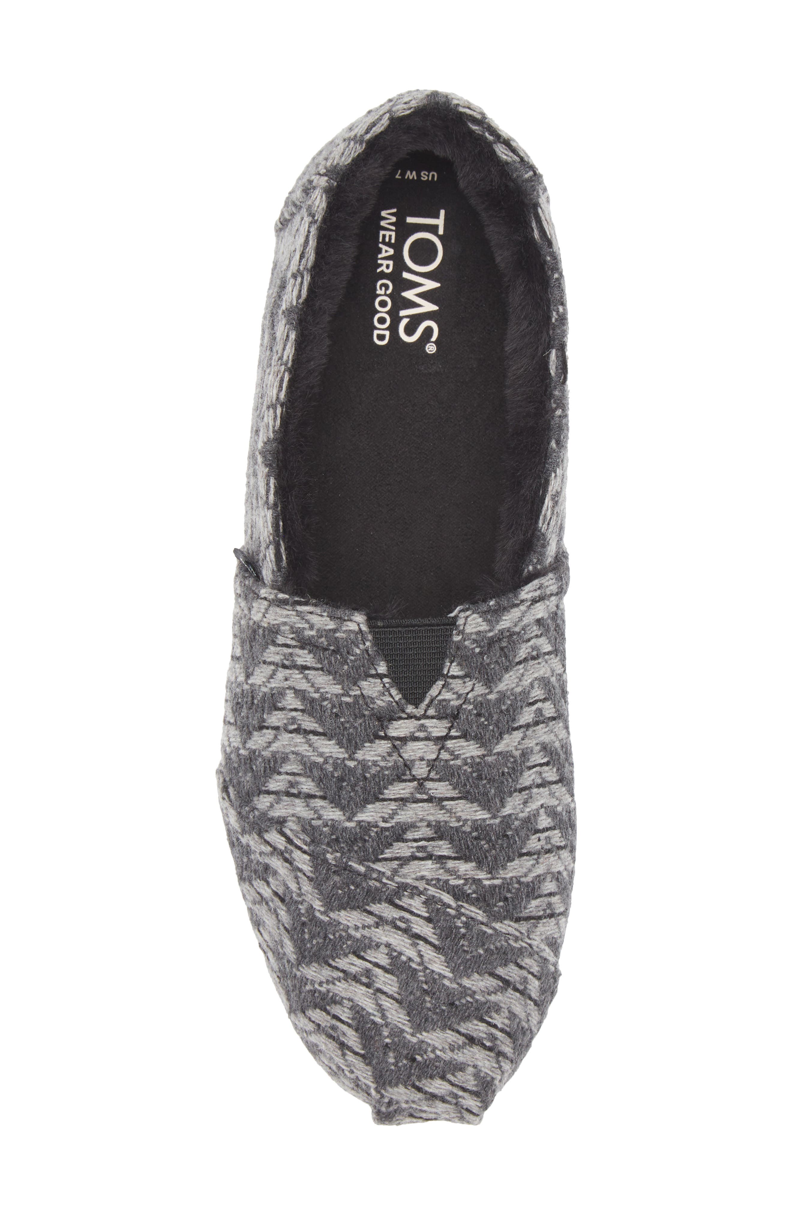 TOMS Alpargata Slip-On, Alternate, color, Black/ Grey