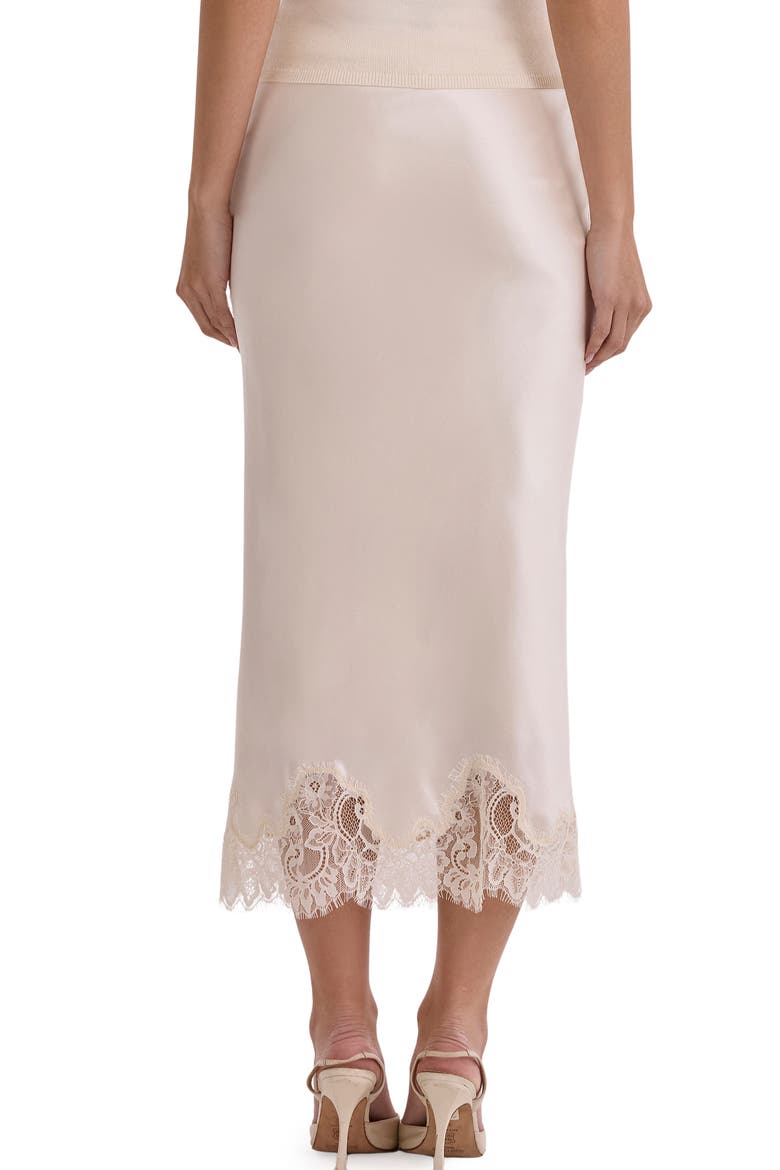 Ciara Satin & Lace Midi Skirt, Alternate, color, VINTAGE CREAM