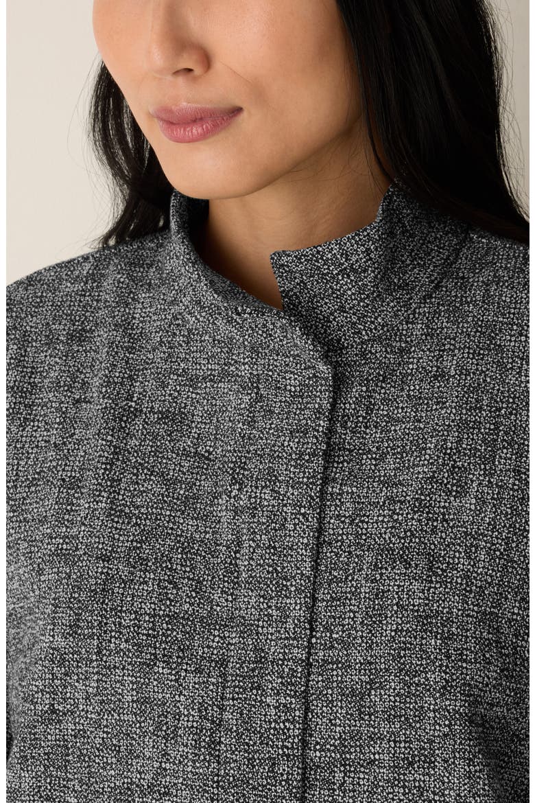 Stand Collar Stretch Cotton Jacket, Alternate, color, BLACK/ WHITE