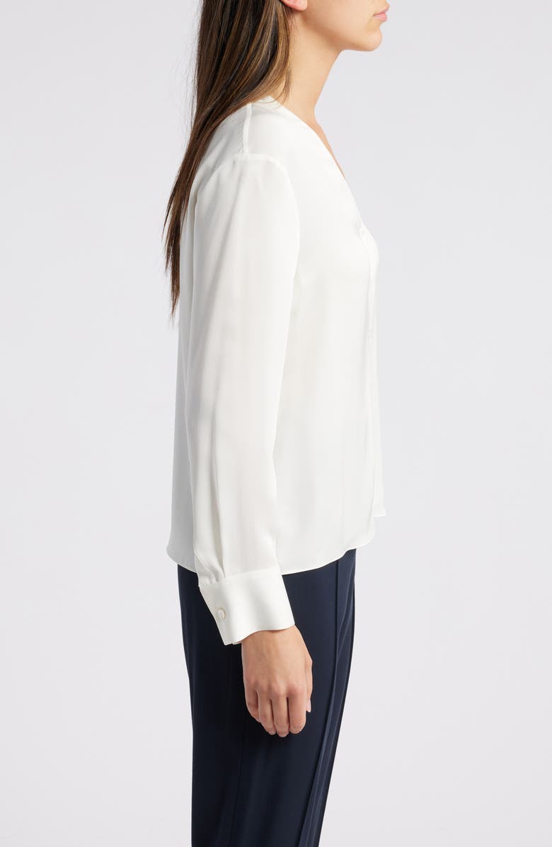 Theory Long Sleeve Silk Button-Up Shirt, Alternate, color,