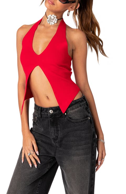 Sculpt Split Front Halter Top