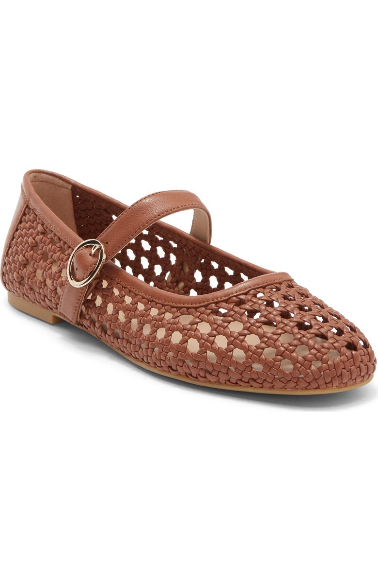 Stuart Weitzman Freya Mary Jane Flat, Main, color, Saddle