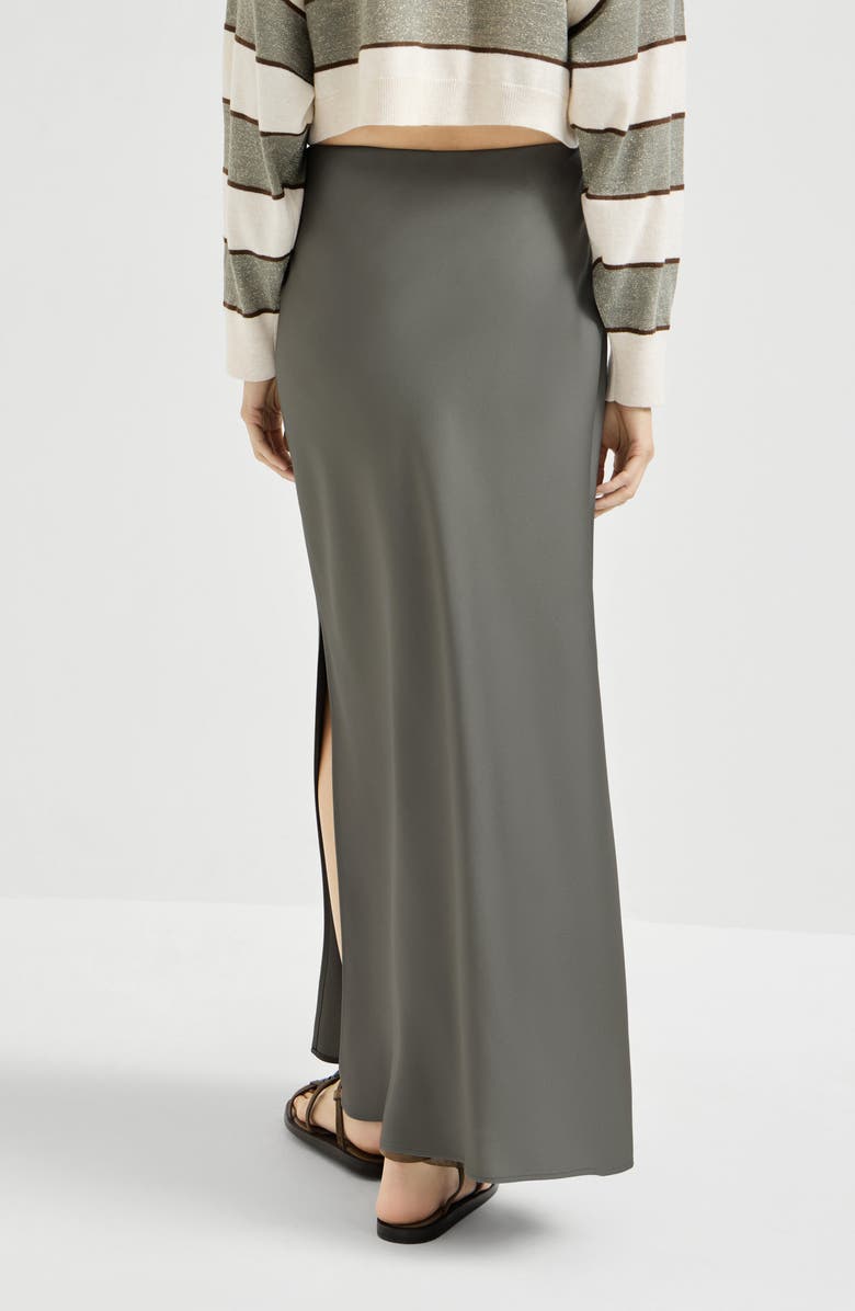 Brunello Cucinelli Fluid Bias-Cut skirt, Alternate, color, Olive