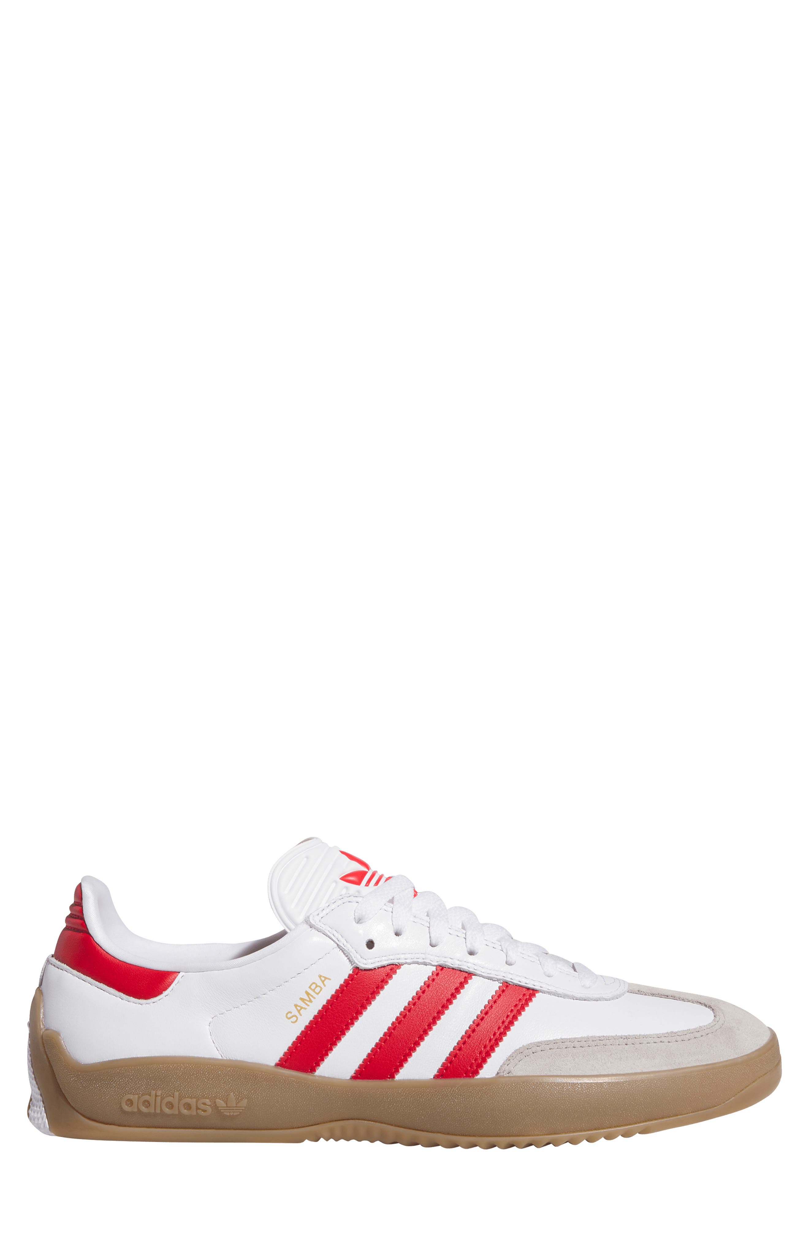 adidas Puig Samba Skateboard Sneaker, Alternate, color, White/Red/ Gum