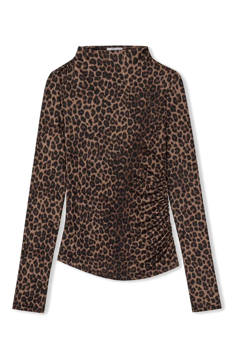 Joelle Mock Neck Mesh Top, Alternate, color, BROWN NALA