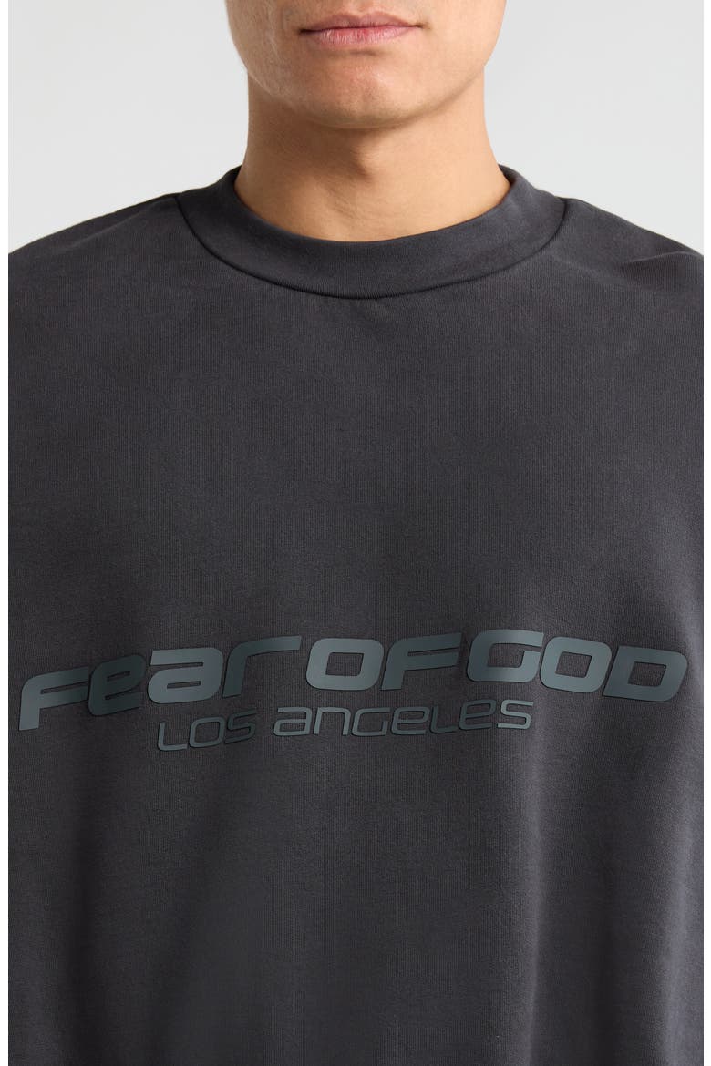 Logo Graphic Relaxed Fit Crop Sweatshirt, Alternate, color, VINTAGE BLACK