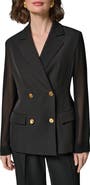 Donna Karan New York Double Breasted Blazer with Sheer Sleeves