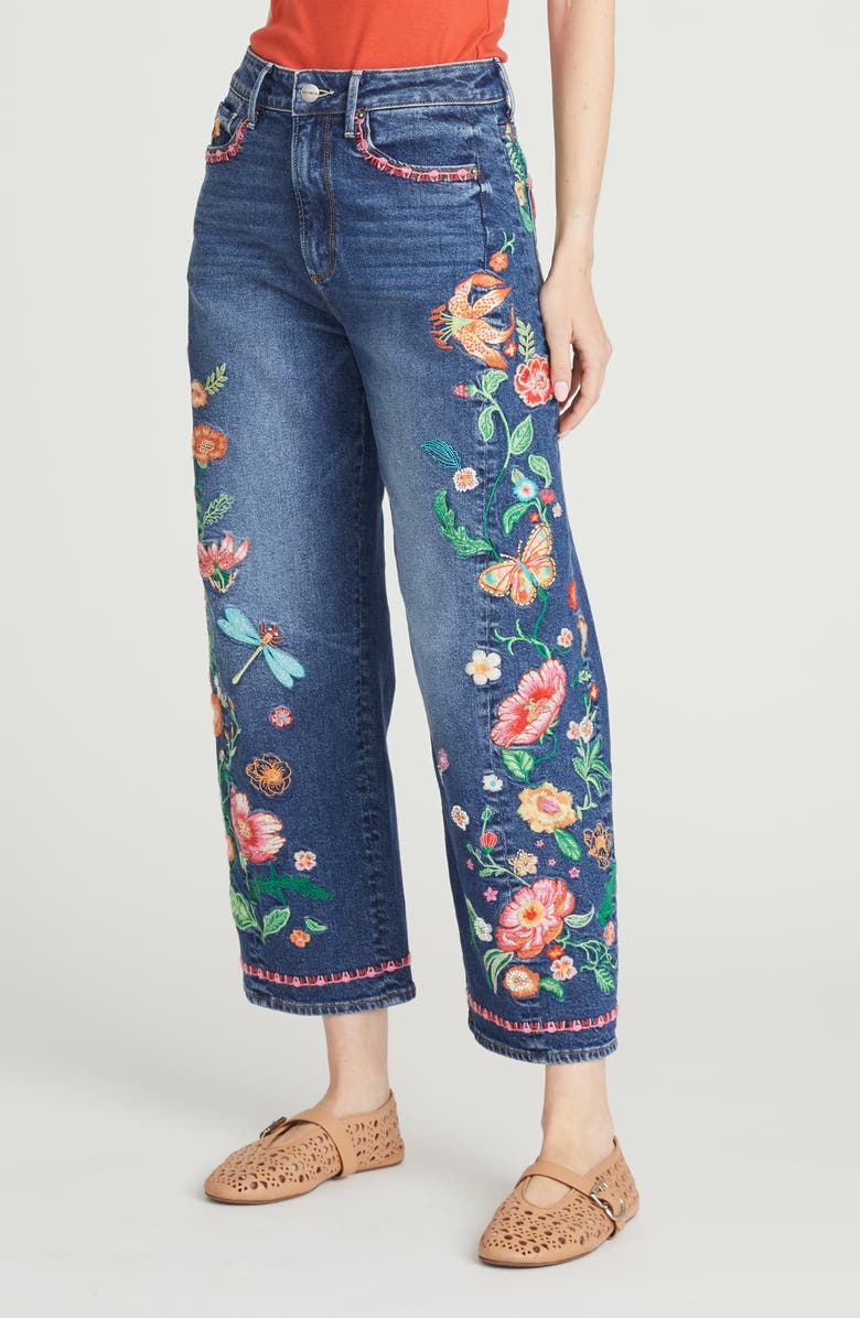 Driftwood Davina Barrel Leg Jeans, Alternate, color, Dark Wash