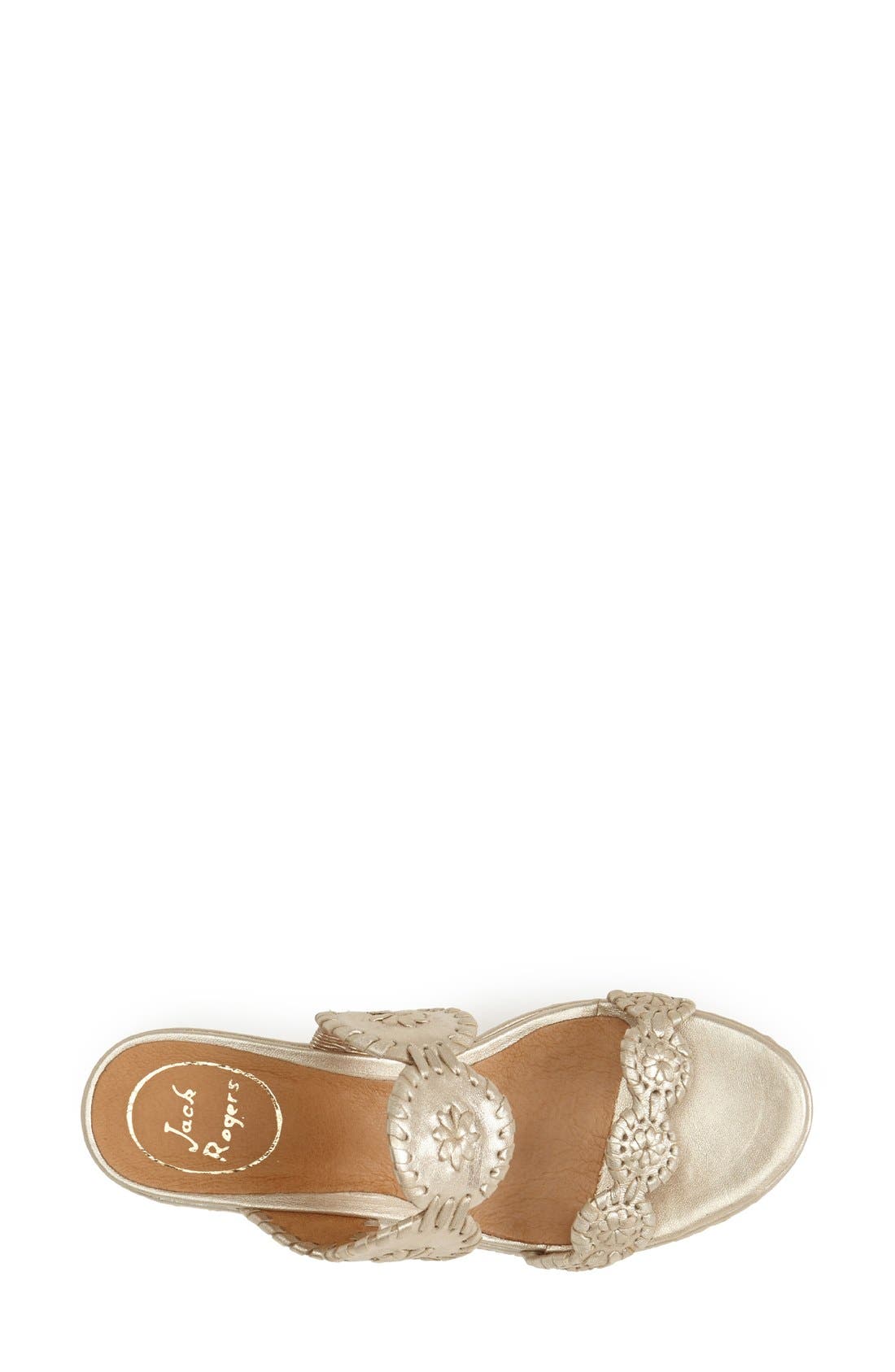 'Leigh' Wedge Sandal, Alternate, color, PLATINUM