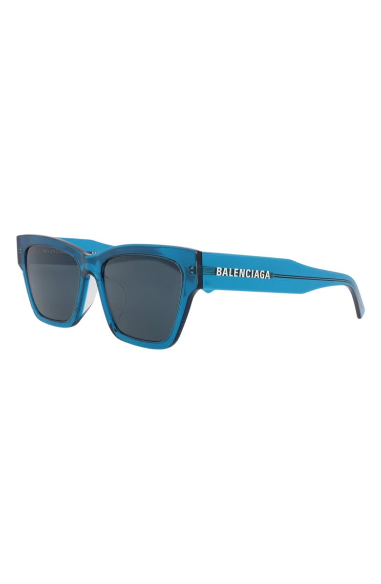 Balenciaga 56mm Square Sunglasses, Alternate, color, Blue