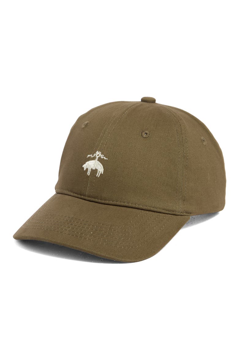 Logo Cotton Baseball Cap, Main, color, OLIVE/ RED
