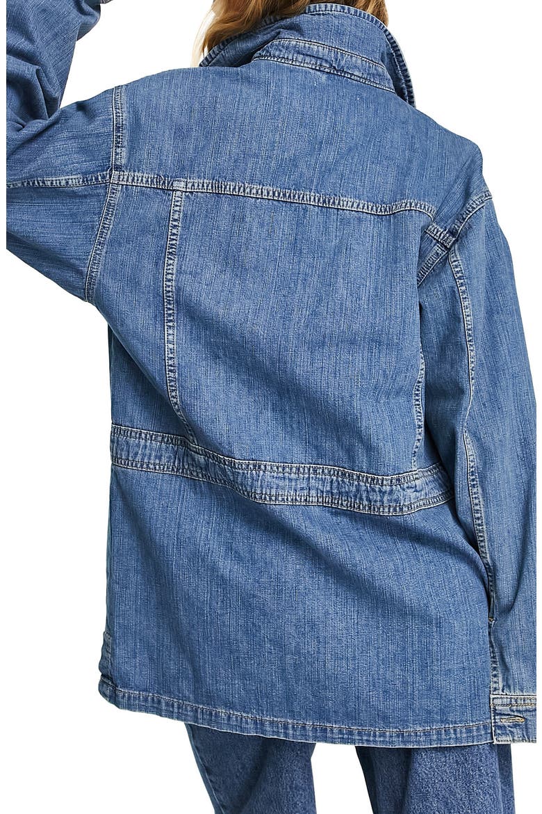 '70s Oversize Denim Jacket, Alternate, color, MID BLUE