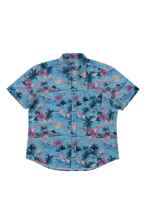 Premier Tropical Print Short Sleeve Button Up Shirt