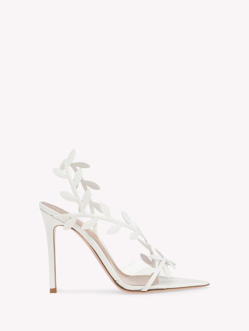 Gianvito Rossi Leaf 85 Leather And Pvc Slingback Sandals In White