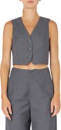 Grey Lab Button-Up Crop Vest