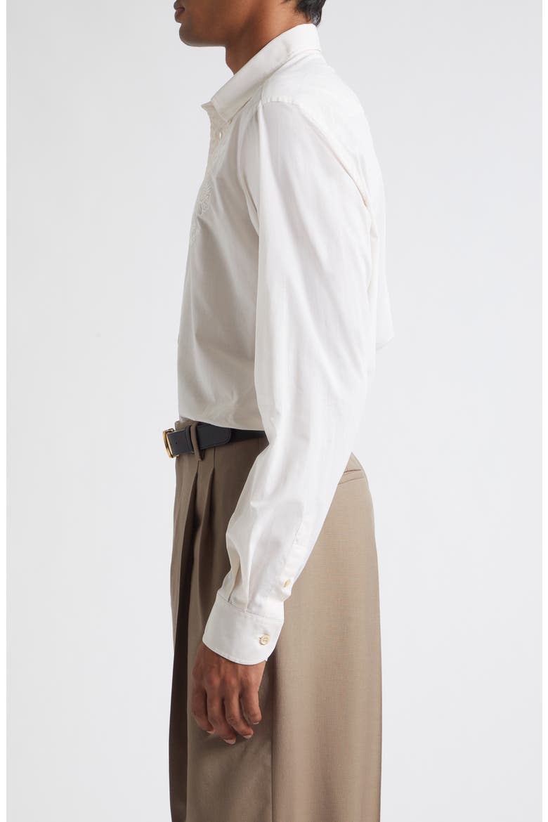 Floral Embroidered Cotton Button-Up Shirt, Alternate, color, 4H9 NATURAL WHITE