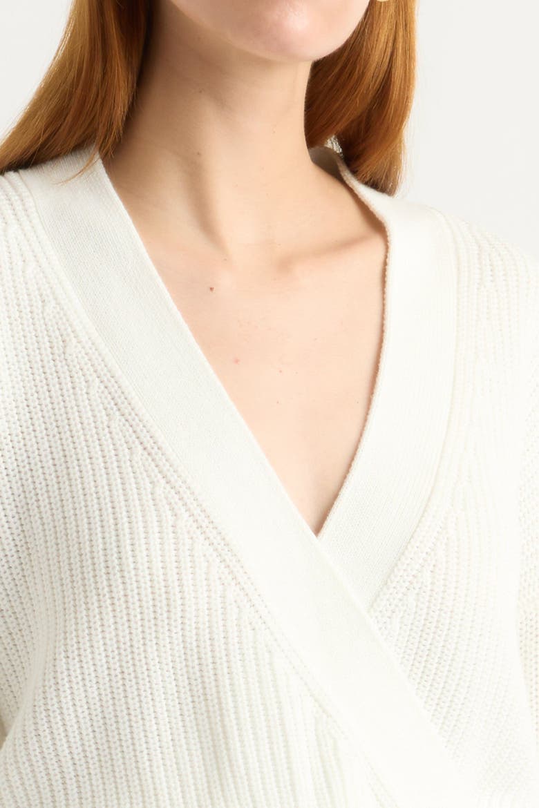 Maren Cropped V-Neck Sweater, Alternate, color, White