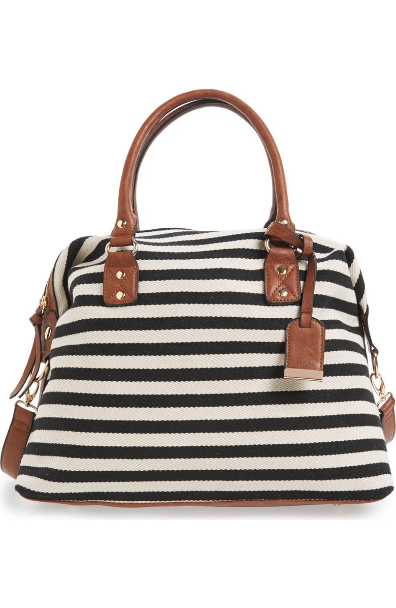 Sole Society 'Leighton' Stripe Duffel Bag, Main, color,