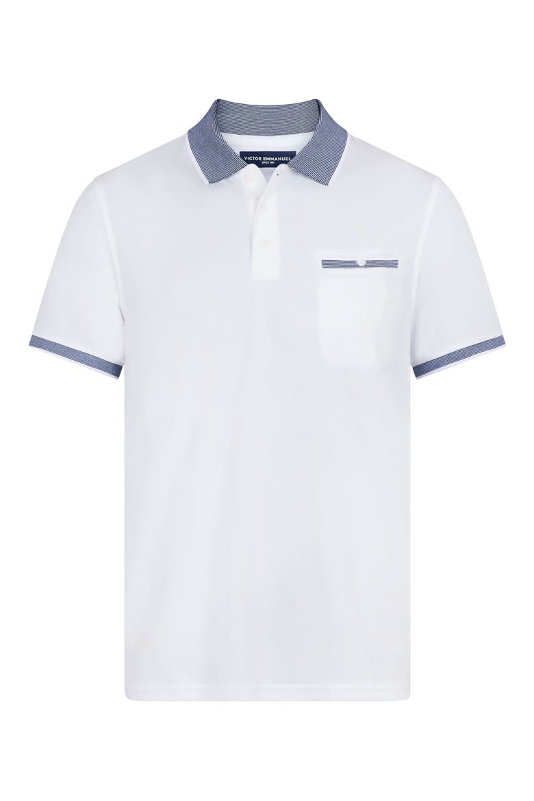 Tipped Knit Polo, Alternate, color, WHITE