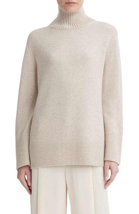 Wool & Cashmere Turtleneck Tunic Sweater