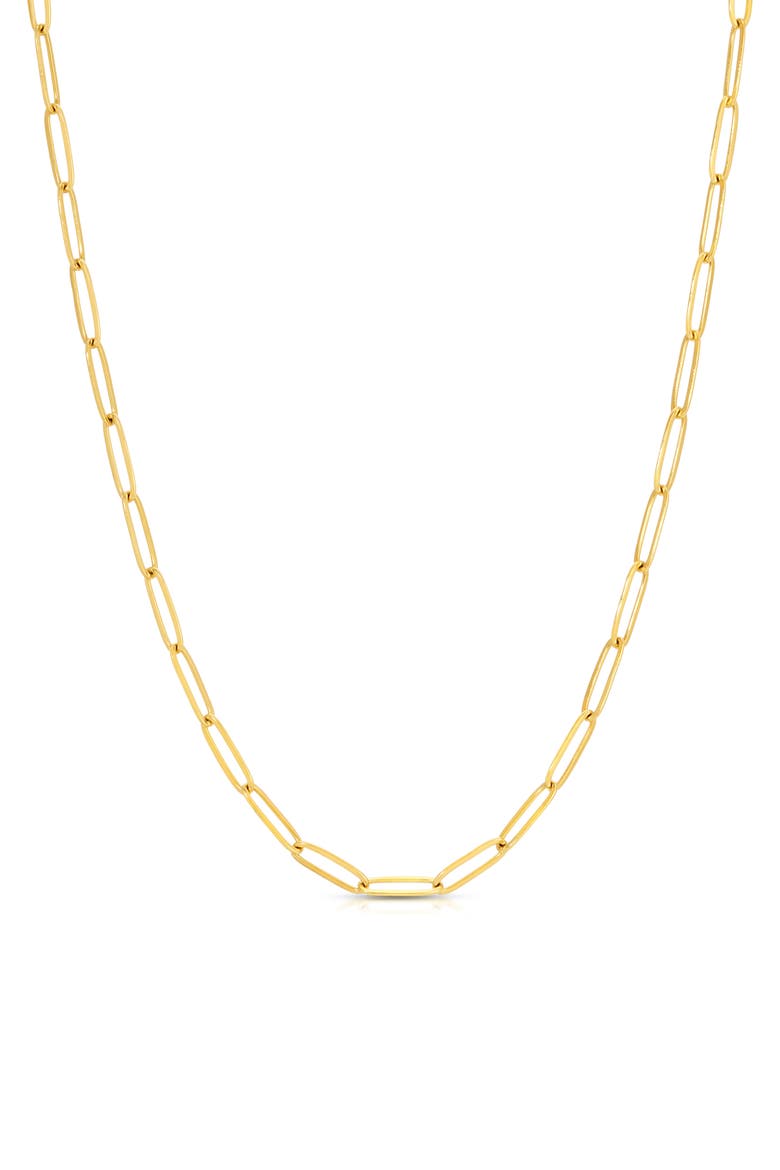 Large Flat Link Necklace, Main, color, GOLD