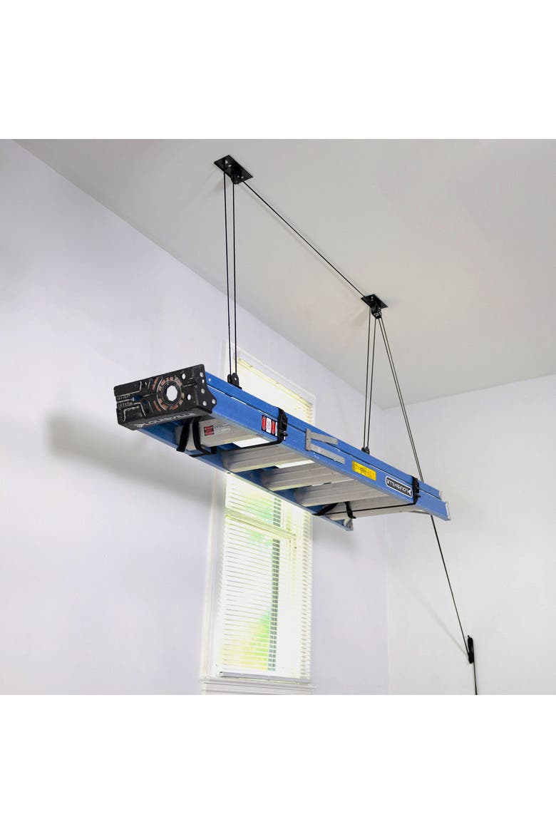 Ladder Hoist -Holds up to 150 lbs -Up to 14' Lift, Main, color, Black